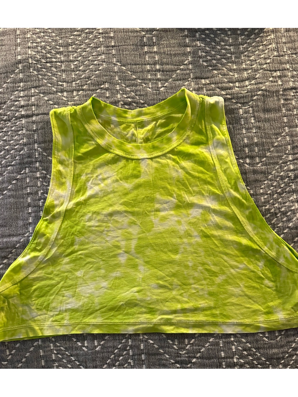 Neon Lime Tie-Dye Tank Top - Women